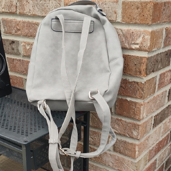 Gray Leather Backpack - Picture 2 of 3